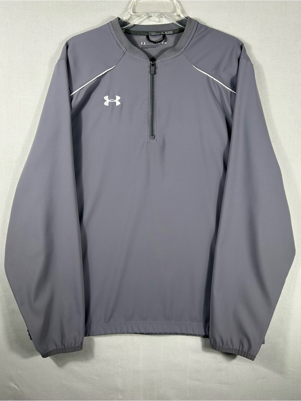 Under Armour Jacket Mens Medium Gray Quarter Zip Pullover Ultimate Long Sleeve